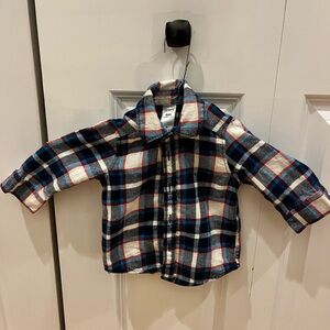 Carter's Kids Plaid Button-Down Shirt - Navy, Red, White